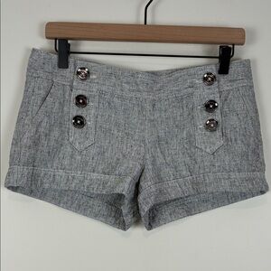 Express Y2K Women’s 6/32” Gray Women’s Shorts Linen Blend Sailor Kawaii Preppy